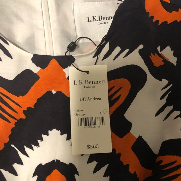 LK BENNETT Andrea Aztec Print Linen/Silk Dress - Picture 8 of 16